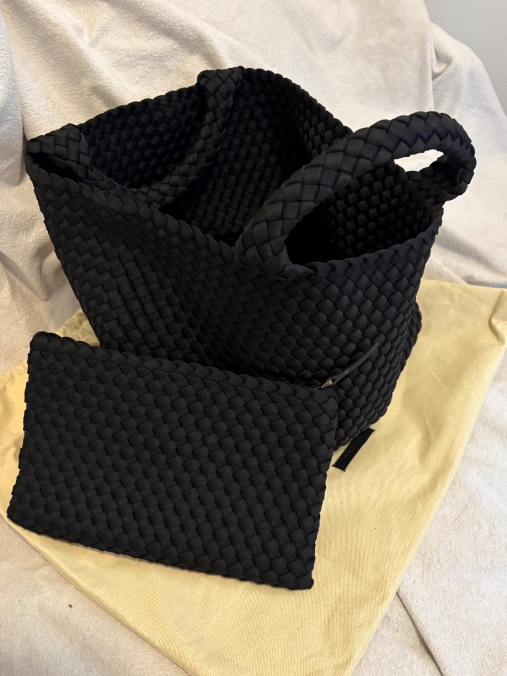 Naghedi Medium St Barths Neoprene Tote Black - Picture 3 of 3